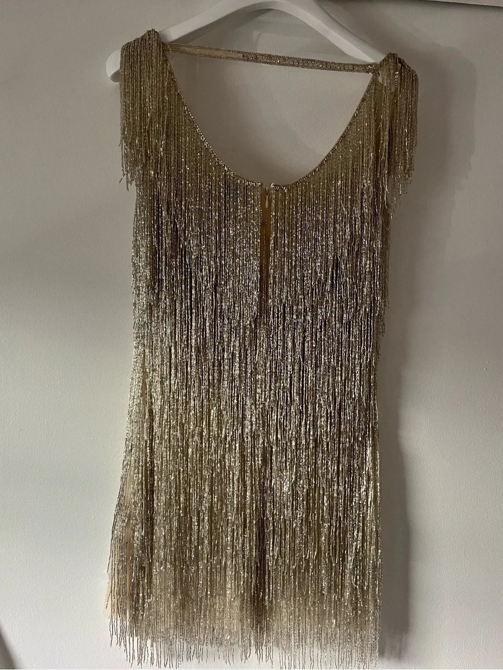 Galia Lahav Daisy Fringe Beaded Mini Cocktail Dress - Picture 2 of 8